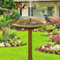 Comedero para pájaros vertical con fuente solar, 2 en 1, estilo vintage, comedero para pájaros para jardín, cobre