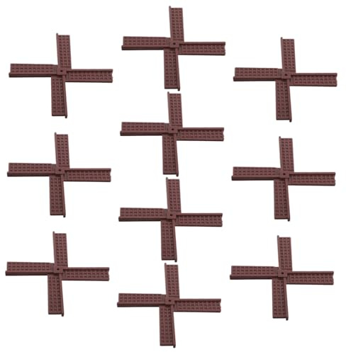 Abaodam 10pcs Garden Windmill Fan Blades Mini Plastic Windmill Replacement Accessories 10cm Brown Outdoor Yard Ornament Parts for Garden Decoration