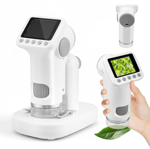 Microscopio digital para niños, microscopio de mano portátil con grabación de fotos y vídeos, aumento grande de 100 x 1600x, tarjeta de memoria de 64 GB, microscope para niños y adultos