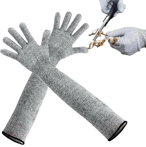 Duvcoywae Gants Longs De Jardinage - Gants Résistants aux Piqûres pour Jardinage Long - Moufle de Travail Robuste pour le Désherbage la Coupe l'Extérieur Hommes Plantation Arrachage Taille Récolte de