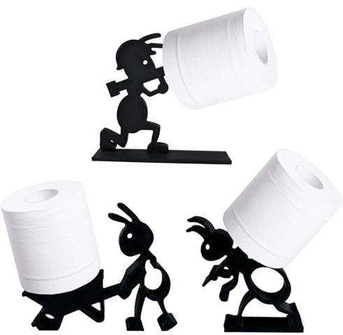 ZXTGBQ 3 Pcs Hormiga de Papel Higiénico Divertido Soporte para Juego de Baño de Pie Soporte para Rollos Divertido para Guardar Papel Higiénico y Rollos De Inodoro