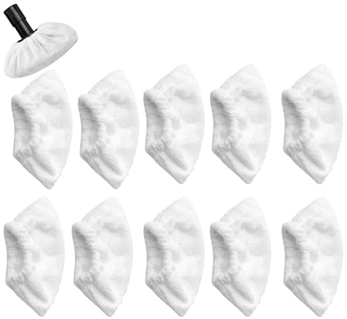 LEHMANN Set di 10 panni di ricambio per pulitore a vapore in microfibra – accessori universali – panni per pulitore a vapore a mano – Microfibre di alta qualità – Lavabile e riutilizzabile