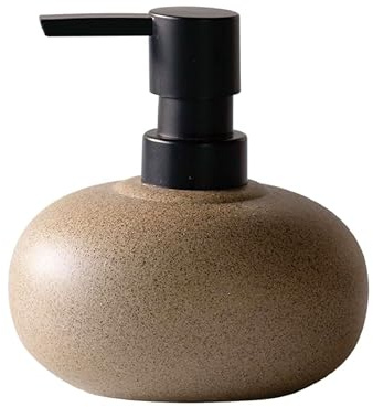 LuminaVerde dispensador de jabón, dispensador de detergente para Cocina, Elegante dispensador de jabón de cerámica para baño, dispensador de Espuma con Bomba Estable (marrón)
