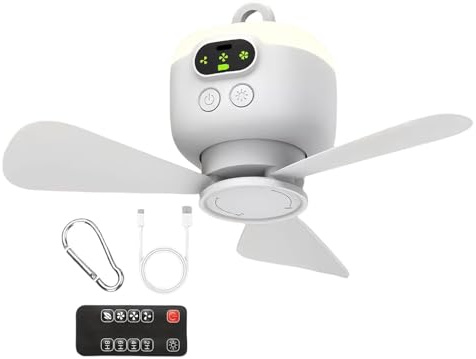 DzpKrka Ventilador de Techo para Exteriores,Ventilador De Techo Para Autocaravanas Con Mando A Distancia Inalámbrico | Soplador De Aire Con Gancho Para Circulación Del Aire Exterior Gazebo Camping