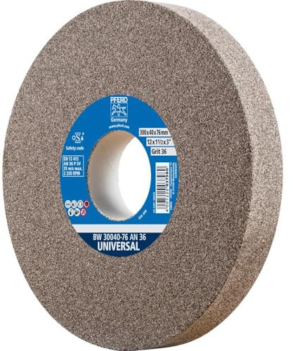 PFERD Schleifbockscheibe UNIVERSAL, 300x40x76mm, A36, 39009715 – Harte Schleifscheibe für universelle Schleifaufgaben