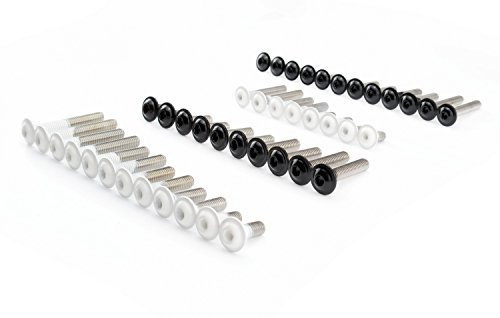 Linsenkopfschrauben Edelstahl V2A schwarz weiss M5 M6 Schrauben A2 Innensechskant Flansch ISO 7380, Menge:50er Set, Abmessung/Farbe:M6x12 - schwarz