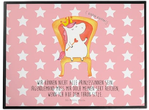 Mr. & Mrs. Panda Schreibtischauflage Einhorn Prinzessin - Geschenk, Schreibunterlage, Geburtstagsgeschenk, Schreibtisch Unterlagen, schreibtischunterlagen, Matte, tischpad, Geburtstag, Monat, Unicorn