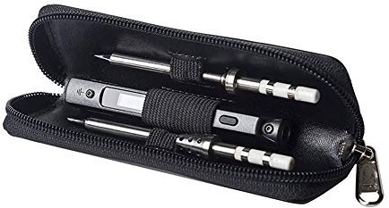 YOUTTOO Original Mini tragbare Tragetasche für TS100 Lötkolben PU Leder Reißverschluss Tasche einlagig Organizer Tasche