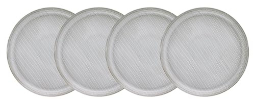 BUTLERS 4er-Set Frühstücksteller Steinzeug - HENLEY - | Farbe Grau - ø 22 cm - Kuchenteller für Gebäck & Nachspeisen - Dessertteller für Brot & Aufschnitt - reaktive Glasur