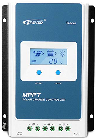 EPEVER MPPT Laderegler 10A 12V / 24V Auto Work max. PV 100V Solarregler mit LCD-Display für versiegelte überflutete Lithium-Gel-AGM-Batterien (Tracer 1210AN)
