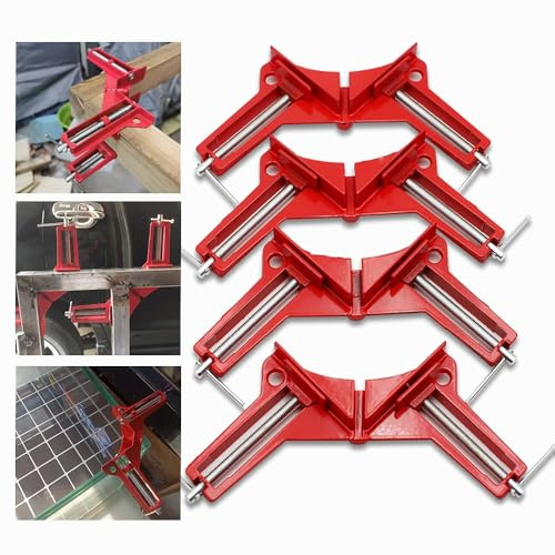 Corner Clamps for Woodworking, 90 Degree Clamps 4Pcs Corner Clamp Right Angle Clamp Carpenter Square Woodworking Tools for DIY Framing, Shelving, Welding, Fish-tanks, Cabinets,Max 75mm Width