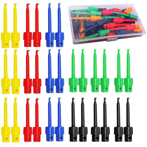 RUNCCI-YUN 30pcs Messklemmen, Messspitzen, Multimeter Draht Blei Test Clip Elektronische Mini Testsonde Set, Repair Tool, PCB Tester Grabber, Multimeter Pinzette, IC Haken