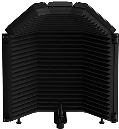XTUGA Bouclier d'Isolation de Microphone, Mousse Acoustique Micro de Filtre Vocal Pliable avec Isolation, Filtre Anti-Pop.Convient au Blue Yeti, Enregistrement de Microphone à Condensateur en Studio
