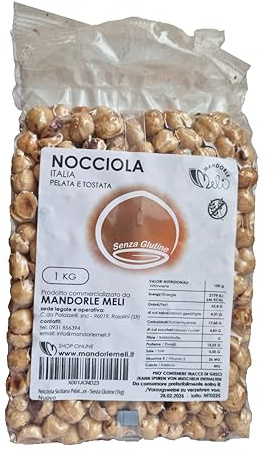 Nocciole Pelate e Tostate - Frutta Secca Fonte di Vitamine e Fibre - Senza Glutine (1kg)
