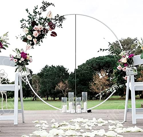 TAZZOR Kit per arco di palloncini rotondi, supporto per arco di fiori per matrimoni, supporto per sfondo per arco di fiori, supporto per anelli per decorazioni per feste di compleanno (100 cm) (‎