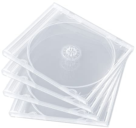 Maxtek Shatter Proof PP Jewel Case, 10.4 mm Standard Single Disc Clear CD Jewel Case with Clear Tray, 10 Pieces Pack.