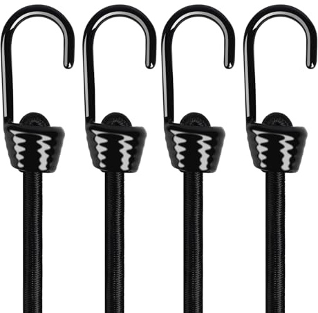 Joneaz 48 Heavy Duty Bungee Cords, 10mm Diameter 200lbs Tension, Long Elastic Tie Down Straps for Truck Bed, Trailer, Cargo and SUV Roof Racks