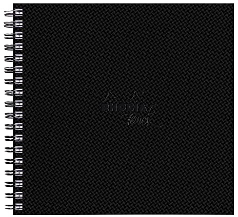 Rhodia 116151C - Rhodia Touch Spiralalbum Watercolor Book, Doppelspirale, feinkörniges Papier aus 100% Baumwolle 300g, 20 Blatt, 21x21 cm, ideal für Aquarell, Schwarz, 1 Stück