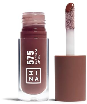 3INA MAKEUP - The Color Lip Oil 575 - Marrone - Balsamo Labbra con Acido Ialuronico - Lucidalabbra 24H Idratazione - Lip Gloss Volumizzanti - Lip Balm Finitura Lucida - Vegan - Cruelty Free