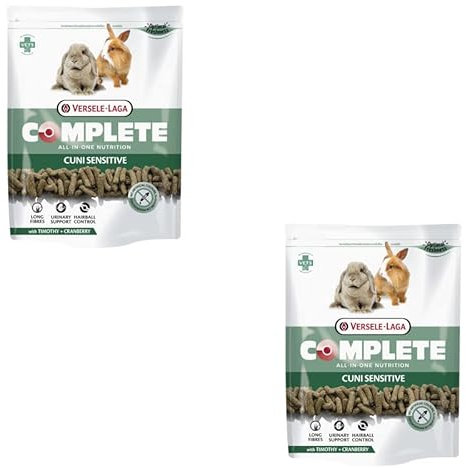 Versele-Laga Complete Cuni Sensitive | Paquete Doble | 2 x 500 g | Pienso Completo para Conejos | Ayuda para Las Bolas de Pelo | Pellets Todo en uno | Desarrollado por Veterinarios
