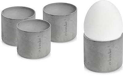 Eierbecherset 'Capa Magna' hellgrau (4er Set | 4 cm hoch) | Beske-Manufaktur | Beton Eierbecher für alle Eiergrößen | handgefertigt in Deutschland | 4er Set