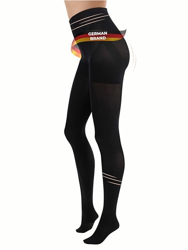 TONEST Shaping Strumpfhosen Damen 80DEN - blickdicht - Shape Strumpfhose Kompression figurformend - Bauchweg - 1000-TS (L-XL, Schwarz)