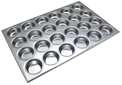 Soro Essentials - Molde de aluminio para magdalenas pequeñas de 24 tazas, molde para magdalenas y cupcakes para hornear magdalenas poco profundas, ideal para hacer magdalenas, pasteles, tartas, pan