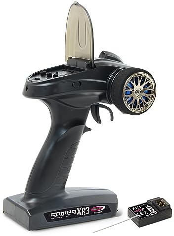 JAMARA Fernsteuerung Compa XR3 2,4GHz - 3 Kanäle, Dual Rate (Gas/Lenkung), Servorevers, Servomitte
