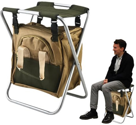 higyee Klappbarer Gartenhocker, Gartenhocker mit Tasche | Klappstuhlsitz und Aufbewahrungstasche für den Garten,Gartenwerkzeug-Organizer, Campinghocker, Gartenwerkzeugträger, tragbarer Stuhlsitz