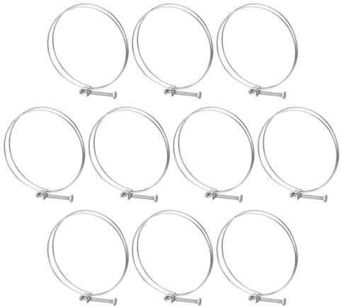 sourcing map 10Pcs Double Wire Hose Clamp, 150-160mm Adjustable Stainless Steel Wire Hose Clips with M8 Bolt for Dust Collection Hose, Pump Hose Pipe