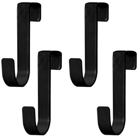 4 Pezzi Appendiabiti da Porta Singoli Ganci Attaccapanni Acciaio Inossidabile Porta Appendi Abiti Appendino da Porta Gancio per Porta Bagno Camera da Letto Armadio Cucina Armadietto, Nero