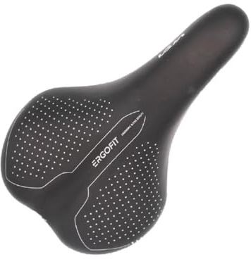 MVTEK Sella bici ErgoFit. Sedile bici per uomo. Sella bicicletta massimo comfort con imbottitura Prozone. Sella bici ammortizzata 170x275mm. Sellino ergonomico city bike 360g. Bici accessori. Nero
