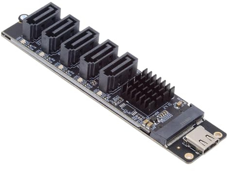 Cablecc Adaptador USB-C de 5 puertos tipo C a 6 Gbps NGFF B+M Key SATA, convertidor de puerto PM, selector multiplicador JMB575 JMS580
