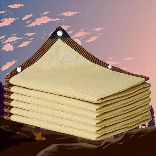 KSQP Telo Ombreggiante 3x3 3x4 Gazebo Vela Ombreggiante Impermeabile Tessuto Rete Telo Ombra 5x8 90% Ombreggiatura Resistente UV Giardino, Patio, Pergola, Cortile-Sabbia,beige-3x7m