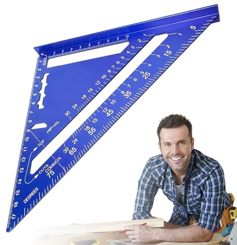 Righello triangolare in alluminio metrico, goniometro professionale a triangolo ispessito a 90 gradi, quadrato della velocità, misurazione 'angolo, applicazioni versatili, 180 mm per falegnami