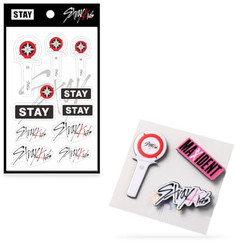DEFGNOP Ensemble de pin's et d'autocollants Stray Kids, 2 pièces, pour les fans de K-pop