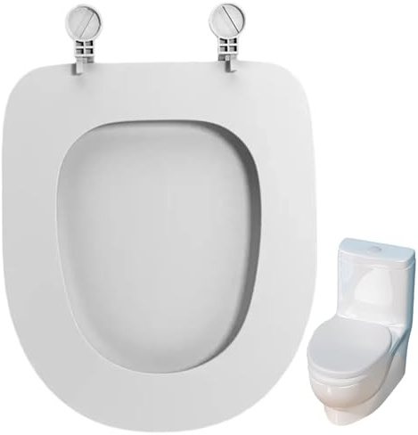 Toilet Seat, Round Plastic Soft Close Toilet Seat Never Loosen Easy Install and Clean Soft Comfort Quick Release for Household and Bathroom