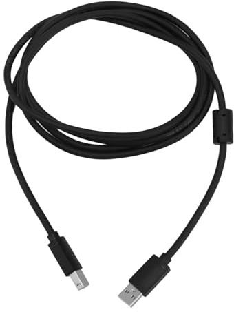 BTFO Black USB 2.0 Printer Cable, 6.6ft High-Speed USB-A to USB-B Cord with 480 Mbps Transfer Speed for Computer Printer or External Hard Drive