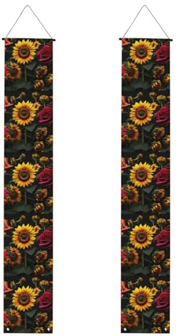 Sonnenblumen-Rosen-Druck, Veranda-Banner, Outdoor-Banner, Thanksgiving-Dekorationen, für alle Feiern