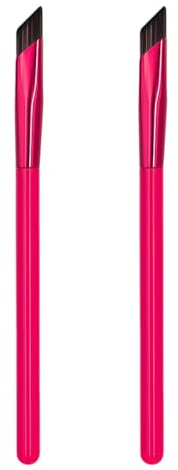 Lot de 2 pinceaux à sourcils inclinés avec poils synthétiques doux pour peaux sensibles Entretien facile Outil à sourcils adapté aux débutants