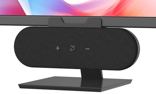 ADELGO Datorhögtalare för stationär PC, soundbar för bildskärm med beröringskontroll stereo 14 w USB C ljudförbättrad bas, laptophögtalare för Mac Windows PS5 (svart)