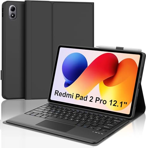 FOGARI Teclado con Touchpad para Redmi Pad 2 Pro 12.1 2025 | Español Ñ Teclado Magnético Desmontable Bluetooth con Trackpad para Tablet Xiaomi Redmi Pad 2 Pro 12.1, Negro