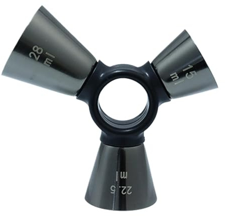 Bsbkoj Jigger De Barman Robusto - Dosificador de 3 puntas de acero inoxidable resistente y dosificador de cóctel Jigger - Para adultos, camareros, entusiastas de los cócteles, principiantes