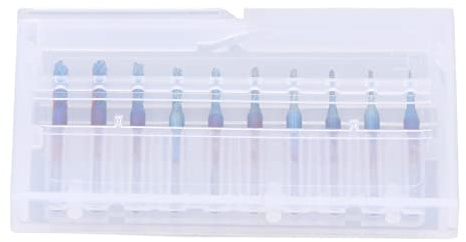 Set di 10 frese per PCB, punte da fresa a finitura CNC con gambo da 1/8 di pollice, burr rotanti in carburo placcato blu per macchine da incisione, router CNC, lavorazione di PCB e