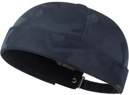 Luxylei Docker Mössa för män Mode Melon Hatt Justerbar Kupol Kantlös Sjöman Keps Unisex Andningsbar Mössa Mössa Vår och Sommar Docker Keps