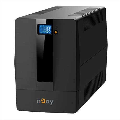 nJoy Horus Plus 2000VA Gruppo di Continuità 1200 Watt, Line Interactive, Onda Sinusoidale Simulata, Display LCD, Touch Screen, AVR, USB, 4 Uscite Shuko, Rj11 RJ45 In/Out, 2 Batterie - Garanzia 3 Anni