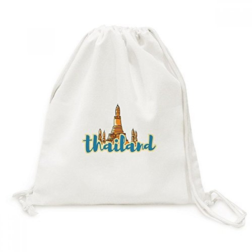 DIYthinker Herren Thailand Wat Haw PHA Kaew Illustration Canvas-Rucksack-Reise Einkaufstaschen Einheitgrosse Mehrfarbig