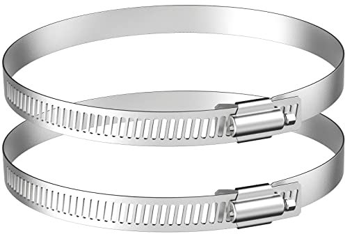 HG Power 2 pezzi Fascette Stringitubo 150 mm Acciaio Inox Morsetto per Tubo Flessibile Regolabile Diametro di 141-165 mm per Tubi di Ingresso e Uscita Delle Lavatrici, Tubi di Ventilazione
