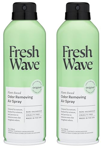Fresh Wave Odor Eliminator Spray & Air Freshener, 8 oz. | Pack of 2 | Non-Aerosol, Fine Mist | Odor Absorbers | Safer Odor Relief | Natural Plant-Based Odor Eliminator | For Furniture, Fabrics & Trash