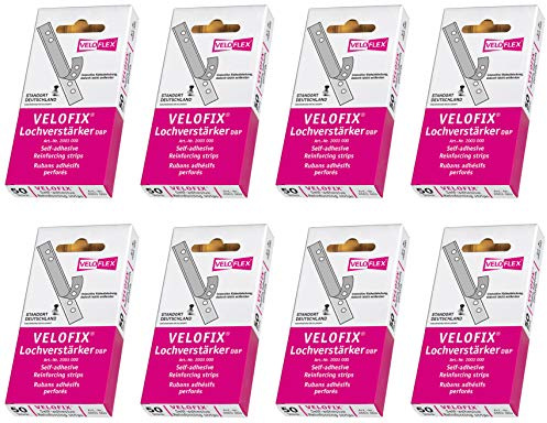 VELOFLEX Lochverst?rker 105 x 15 mm, 50er Packung, selbstklebend, glasklar (8)